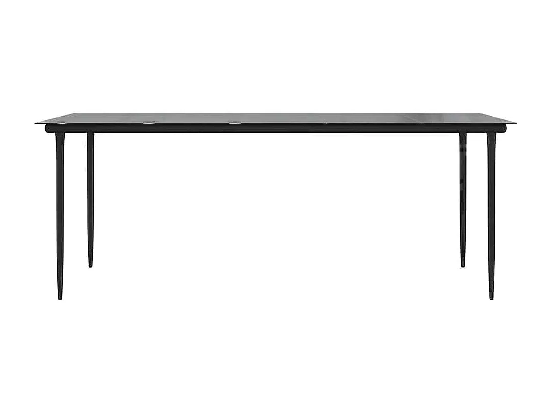 7-delige Tuinset poly rattan glas zwart