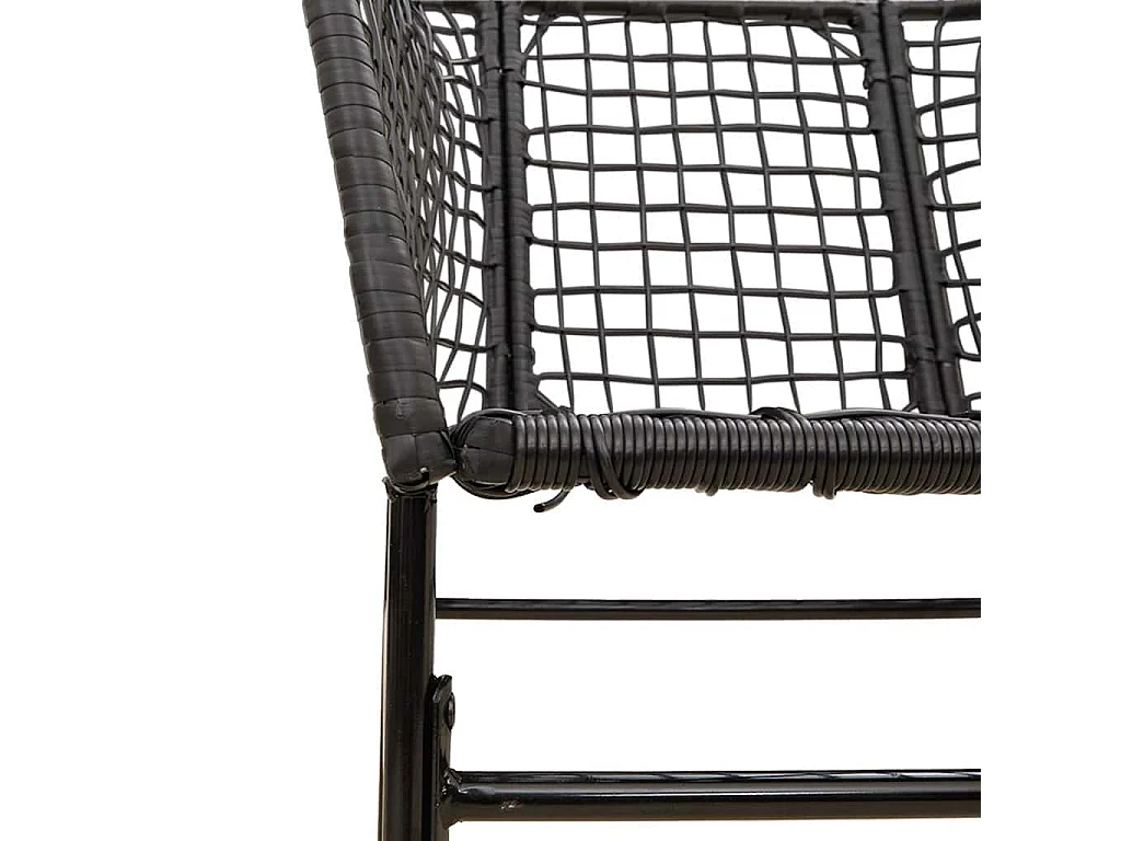 7-delige Tuinset poly rattan glas zwart