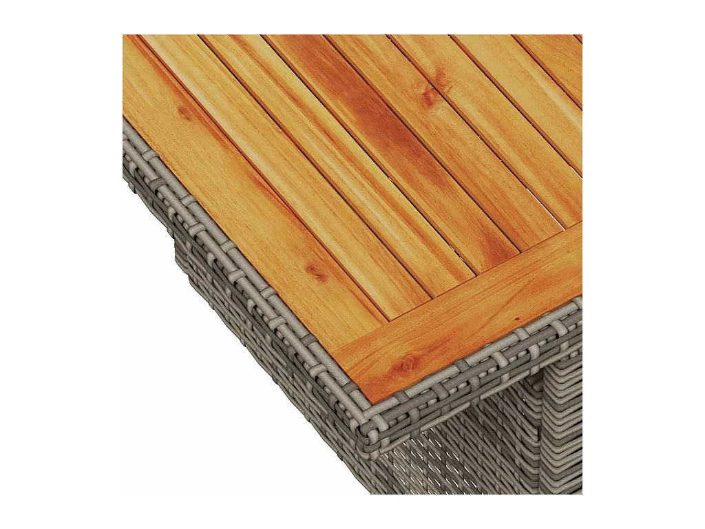 Salon de jardin avec coussins 6 pcs gris résine tressée acacia