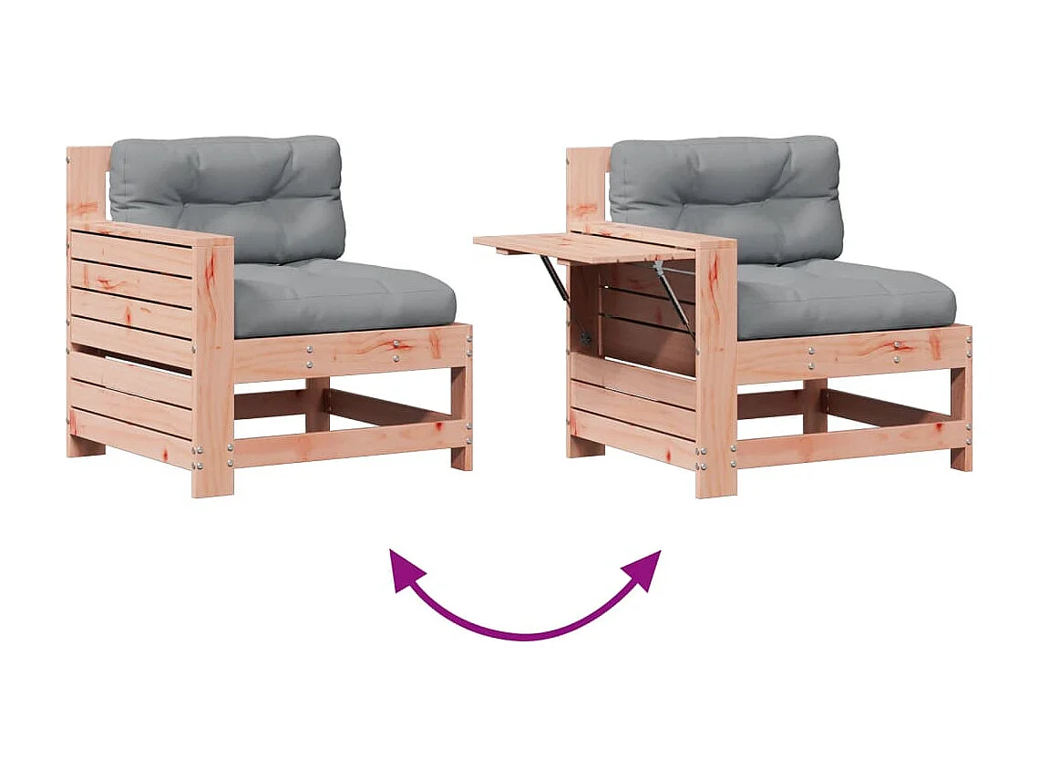 Set Divani Giardino 4 pz con Cuscini Legno Massello di Douglas