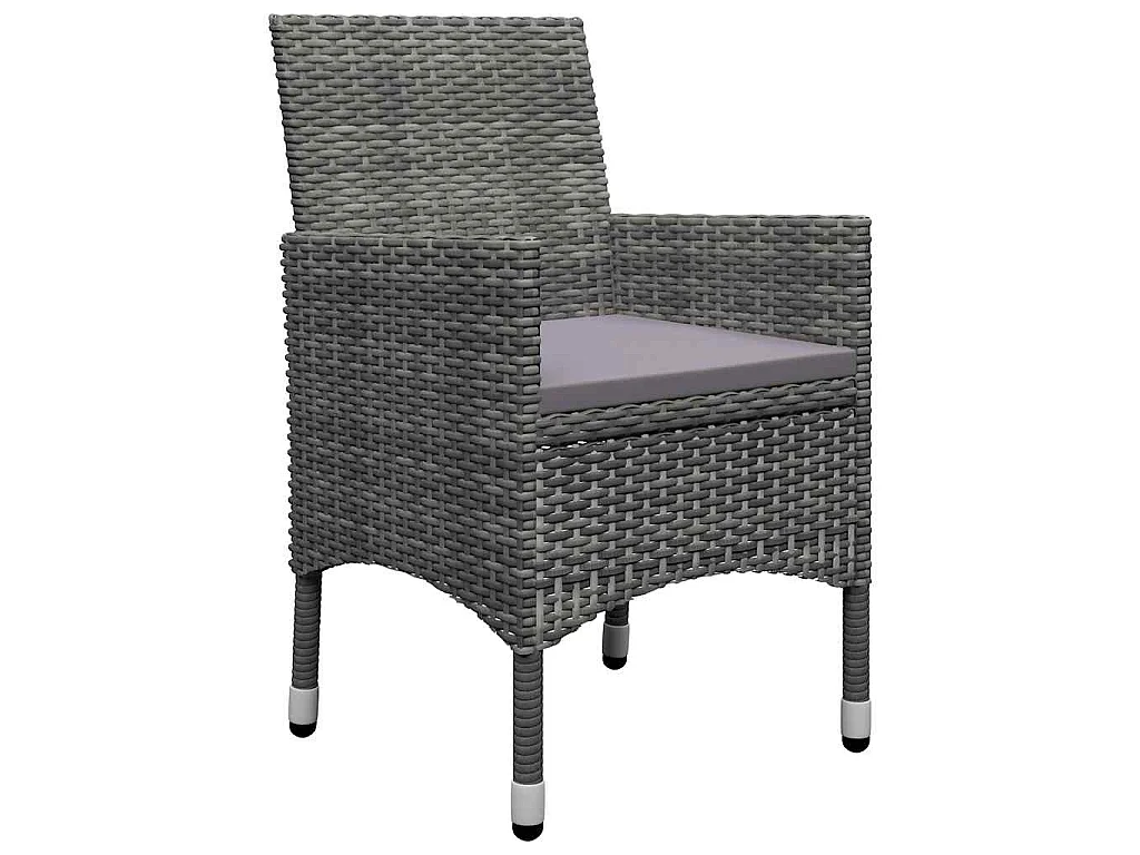 Ensemble à manger de jardin 5 pcs Gris
