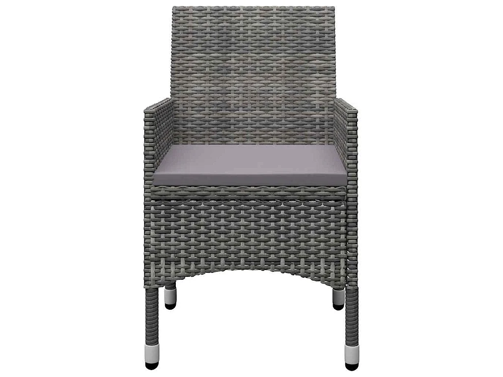 Ensemble à manger de jardin 5 pcs Gris