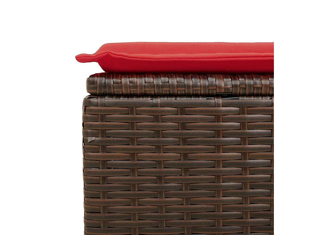 Salon de jardin avec coussins 2pcs marron résine tressée acacia