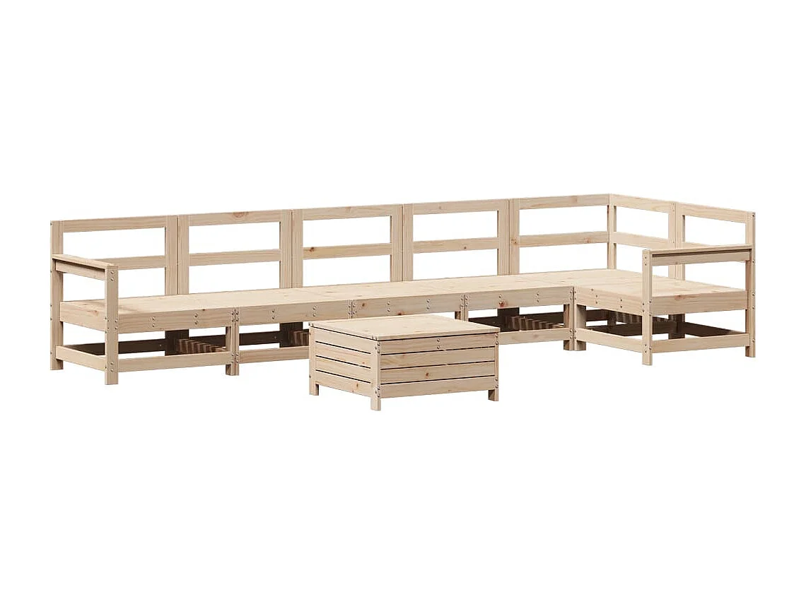 7-tlg. Garten-Sofagarnitur Massivholz Kiefer