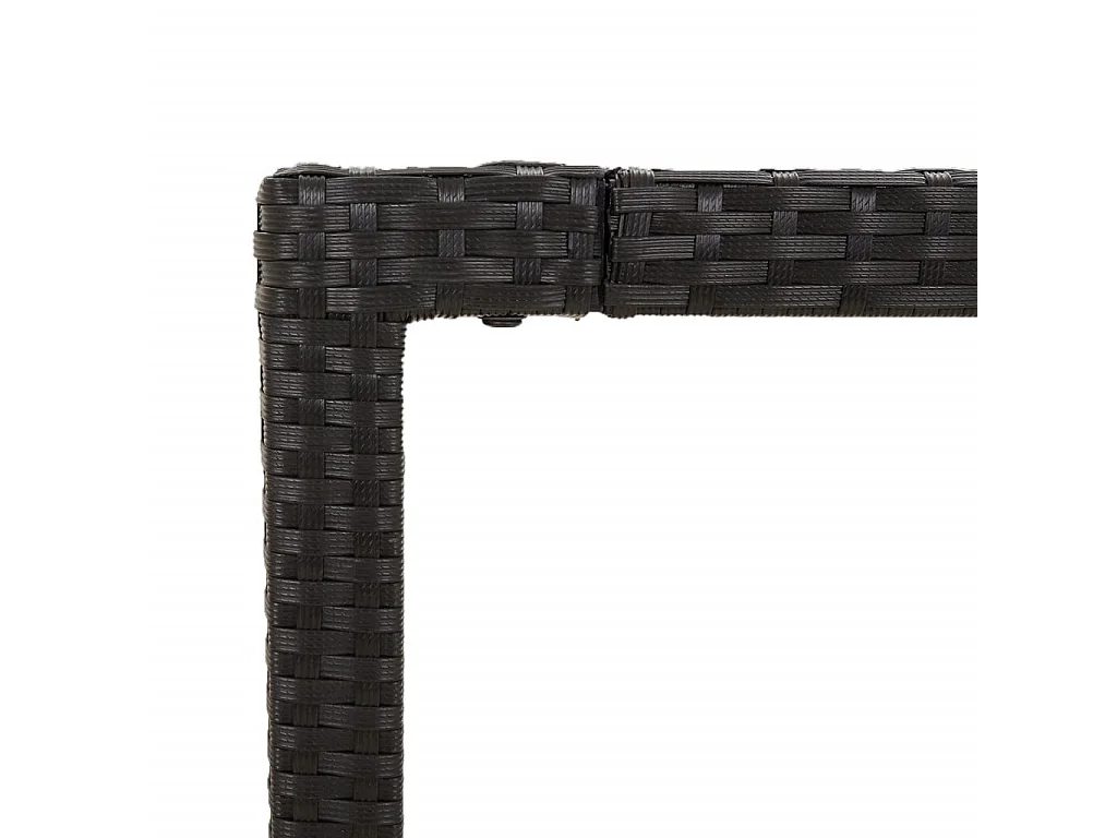 Set da Pranzo da Giardino 9 pz con Cuscini Nero in Polyrattan