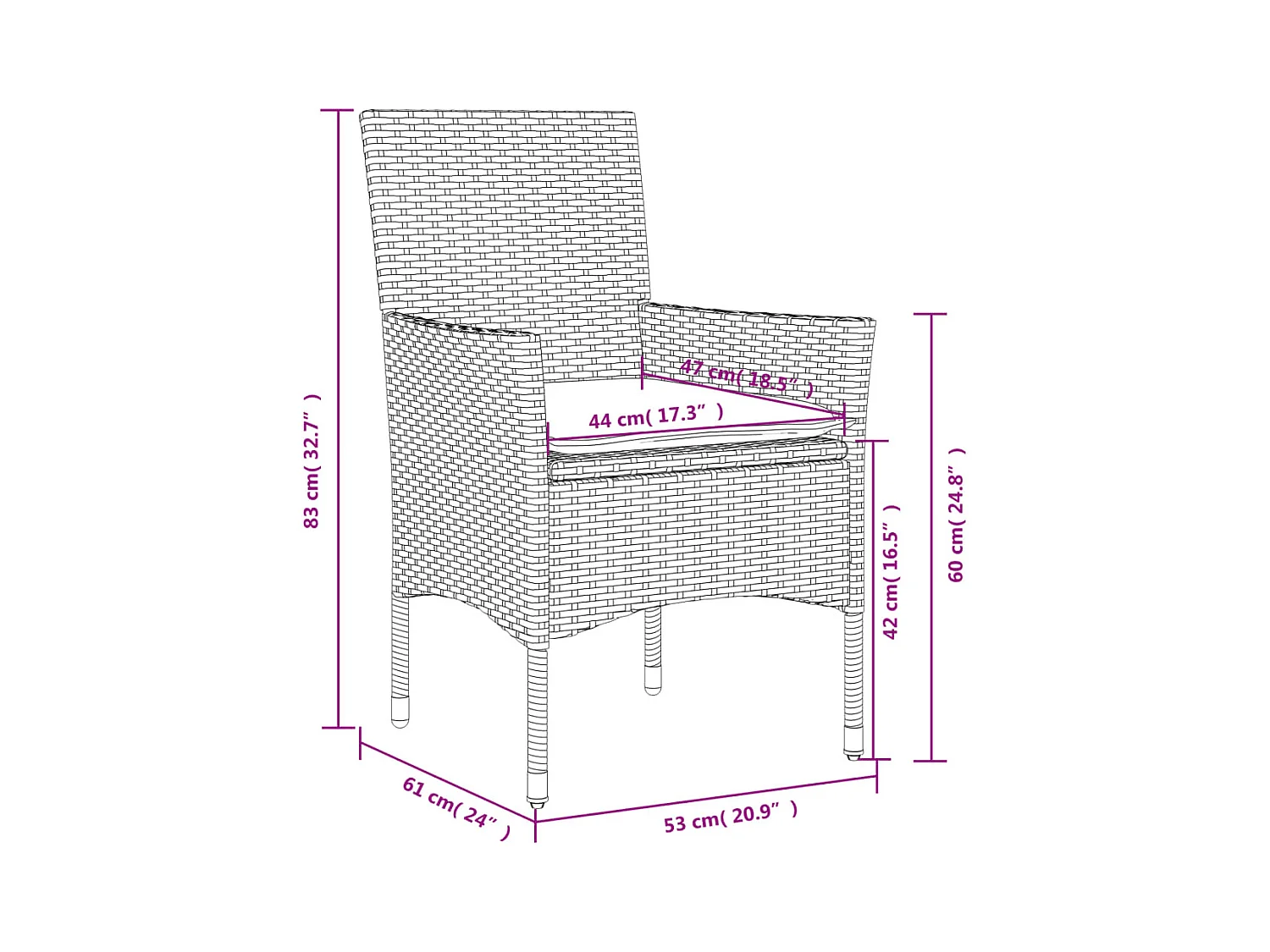 Ensemble à manger de jardin et coussins 5pcs beige rotin acacia