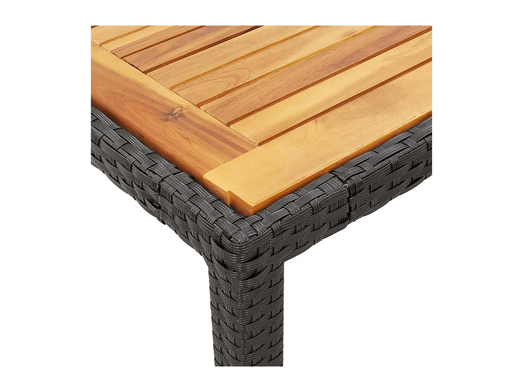 Ensemble à manger de jardin coussins 7pcs Noir Résine tressée