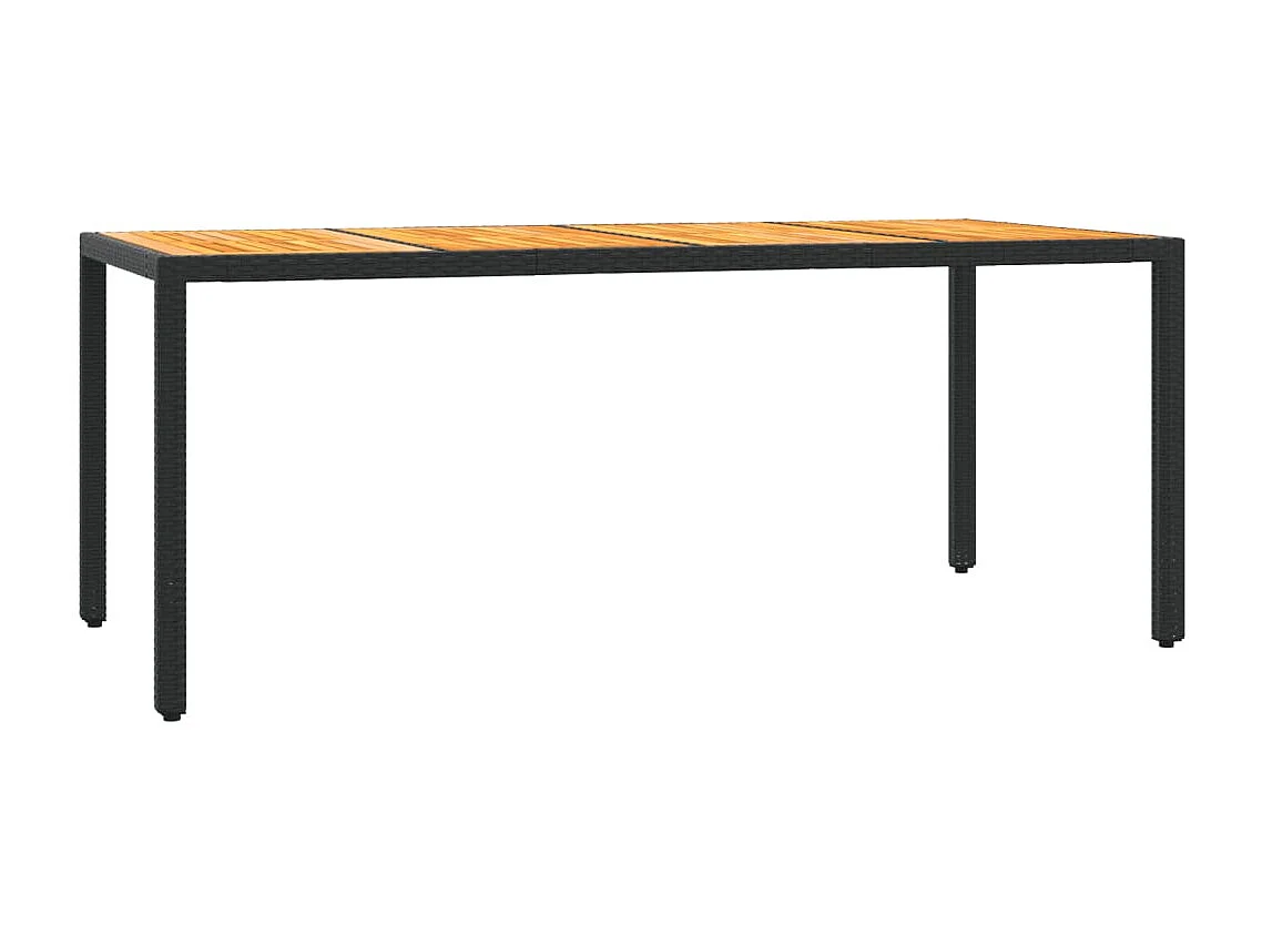 7-tlg. Garten-Essgruppe mit Kissen Schwarz Poly Rattan