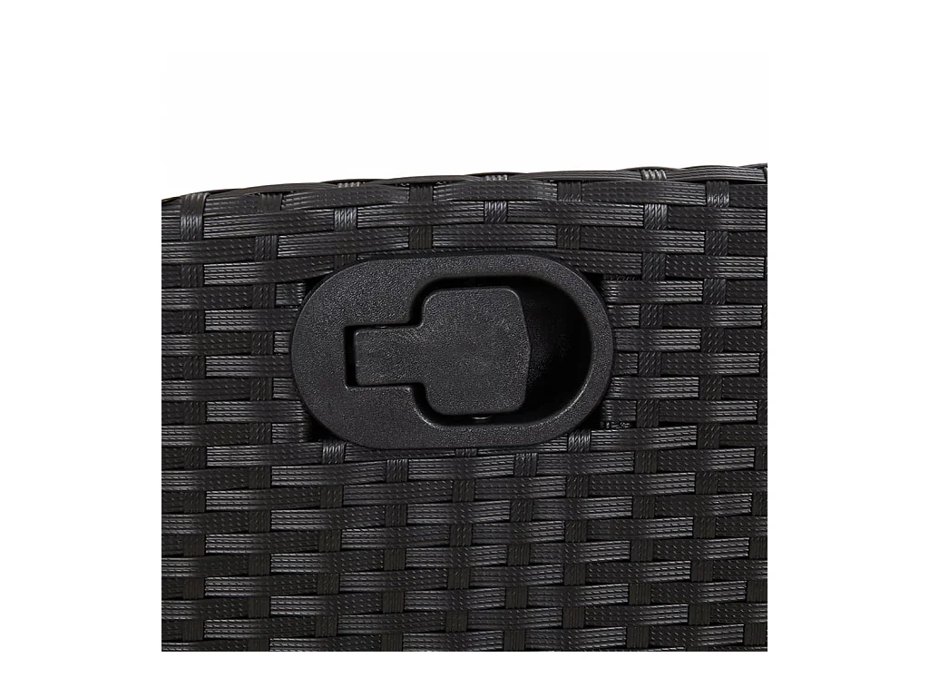 7-tlg. Garten-Essgruppe mit Kissen Schwarz Poly Rattan