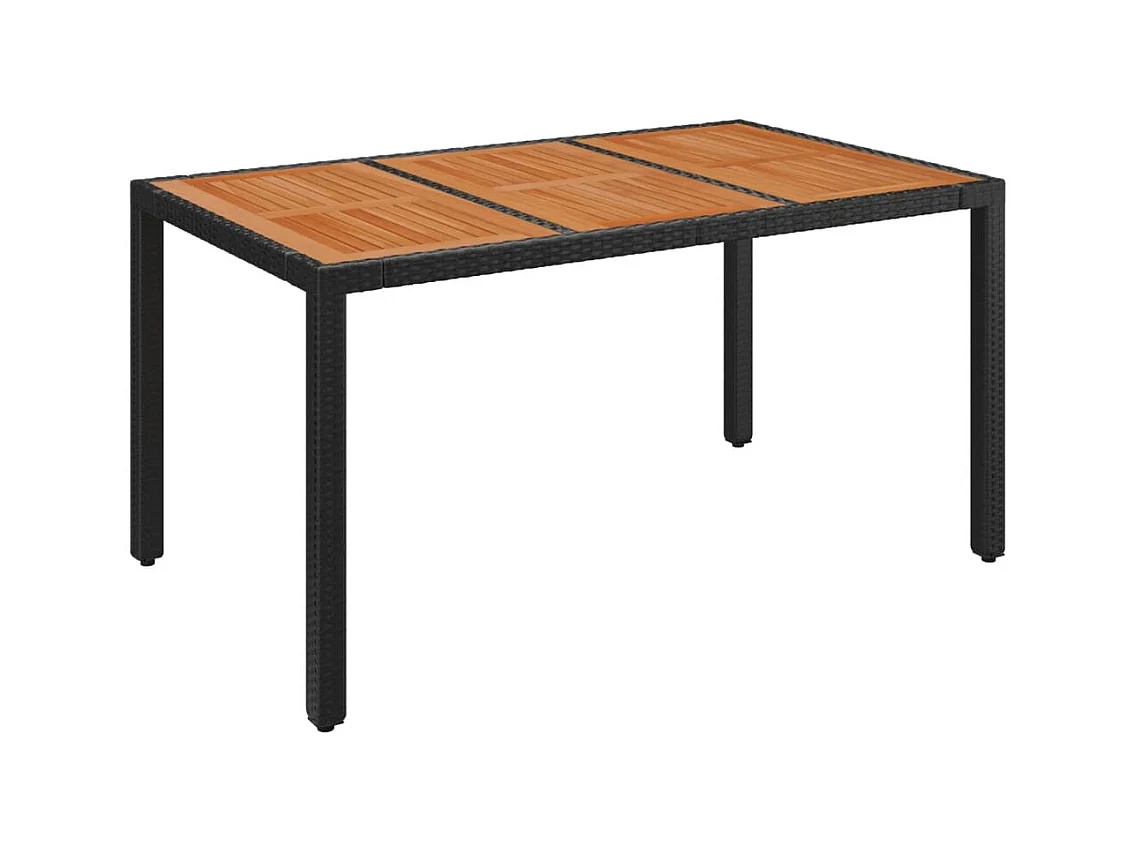 7-tlg. Garten-Essgruppe mit Kissen Schwarz Poly Rattan