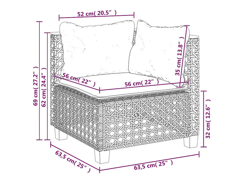 8-tlg. Garten-Sofagarnitur mit Kissen Beige Poly Rattan