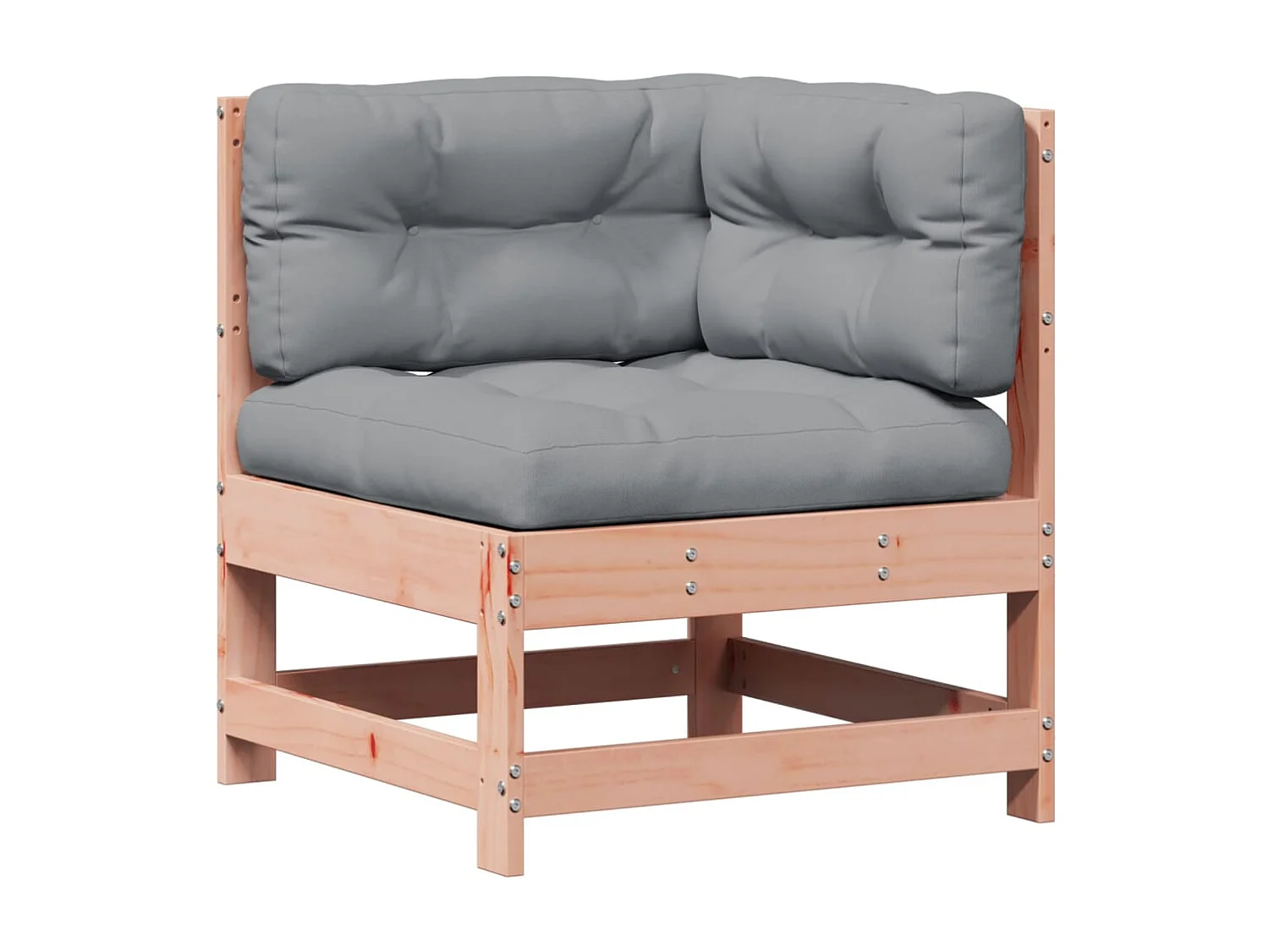 4 pcs conj. lounge jardim com almofadões madeira douglas maciça