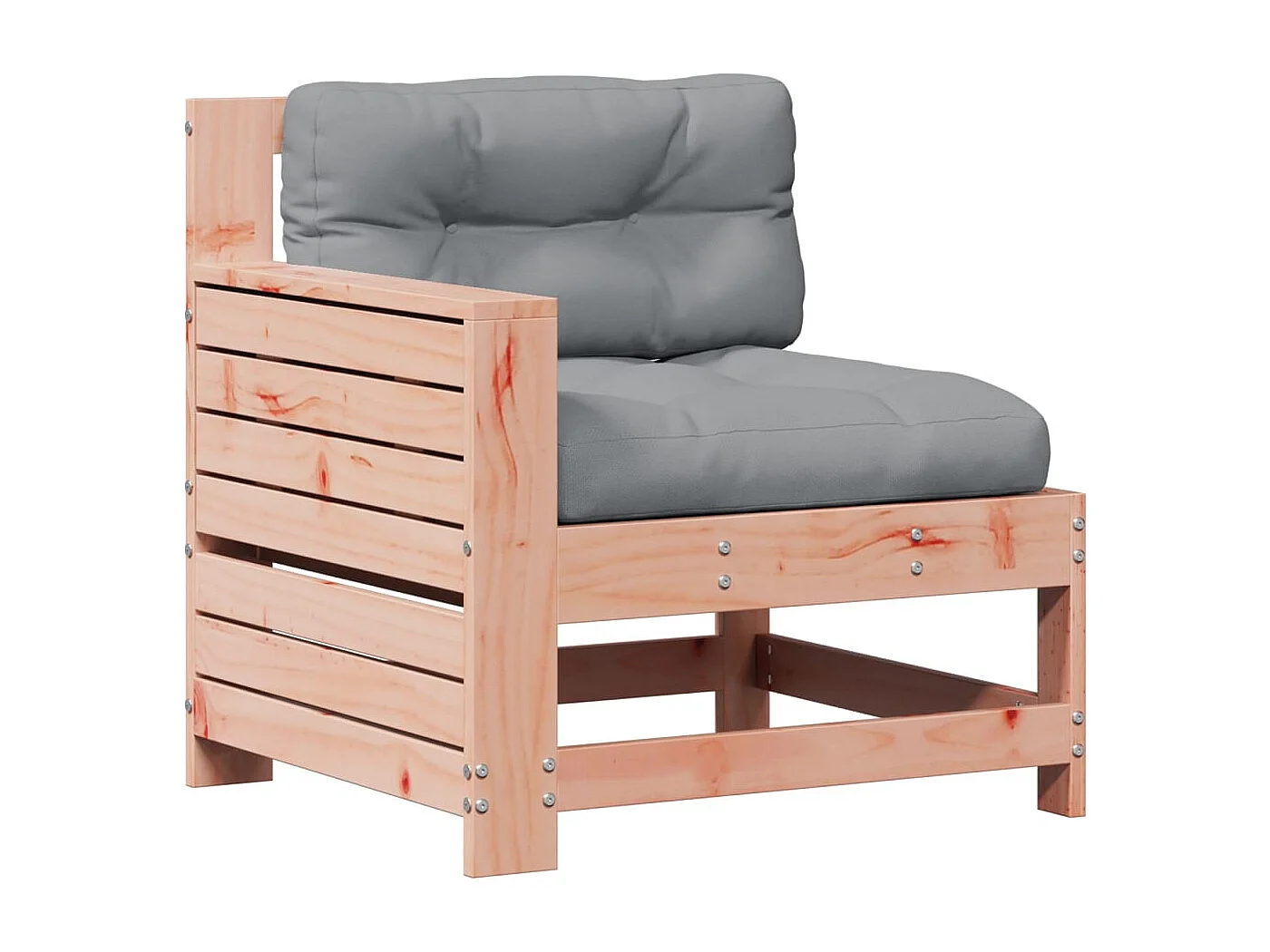 7 pcs conj. lounge jardim com almofadões madeira douglas maciça