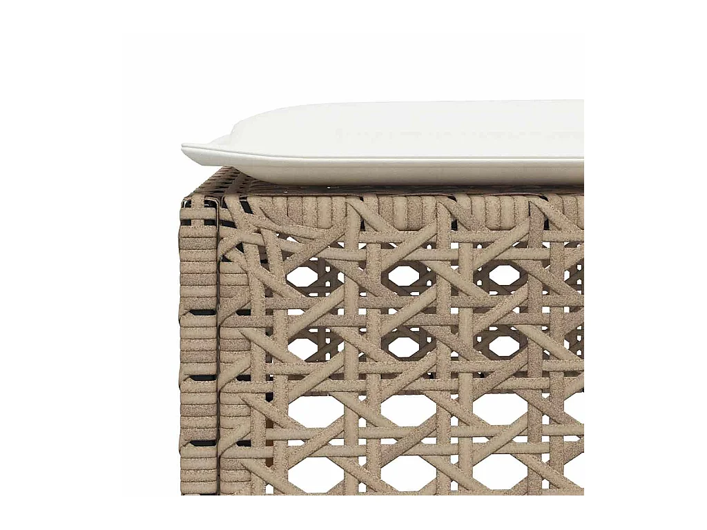 Salon de jardin avec coussins 6 pcs beige résine tressée