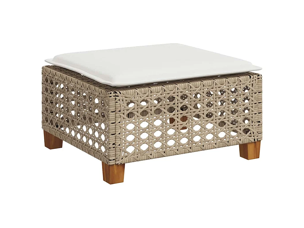 6-tlg. Garten-Sofagarnitur mit Kissen Beige Poly Rattan