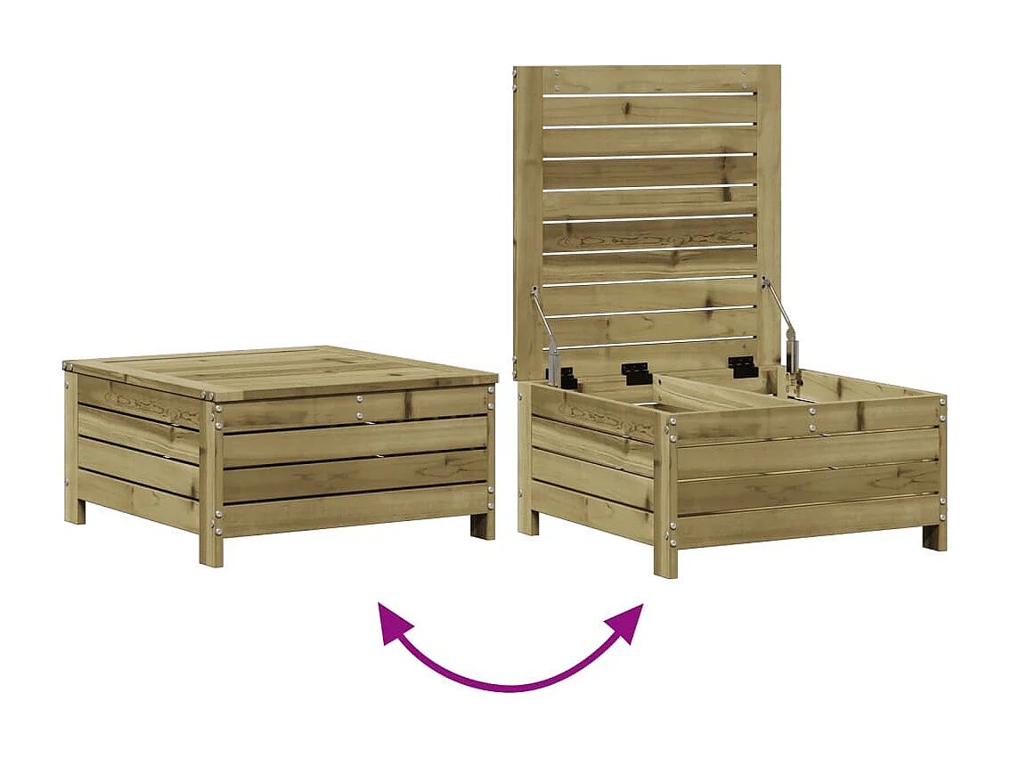 Salon de jardin 3 pcs avec coussins bois de pin imprégné