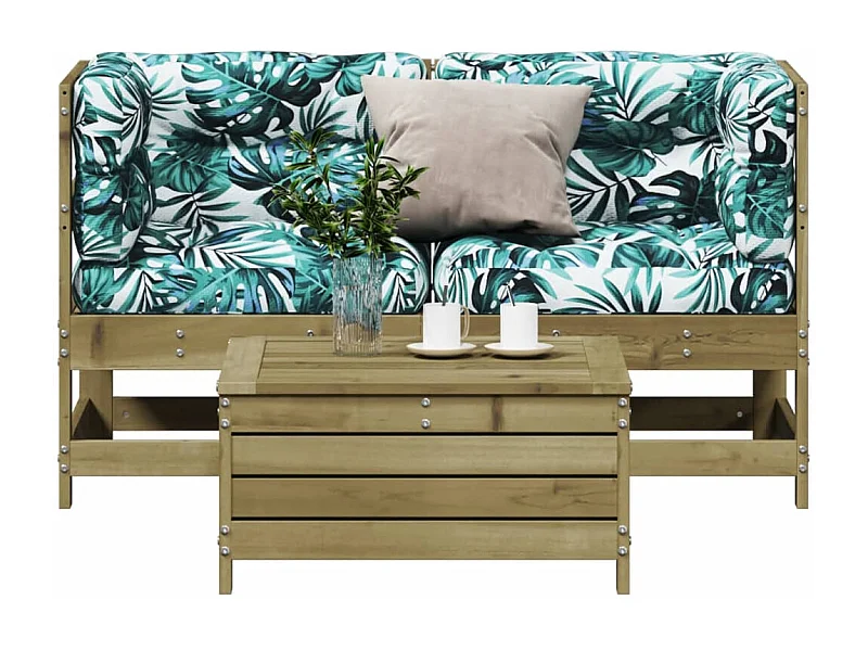 3-tlg. Garten-Lounge-Set mit Kissen Kiefernholz Imprägniert