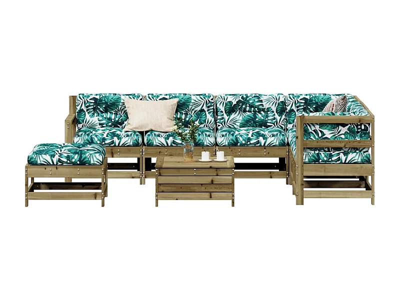 8-tlg. Garten-Lounge-Set mit Kissen Imprägniertes Kiefernholz