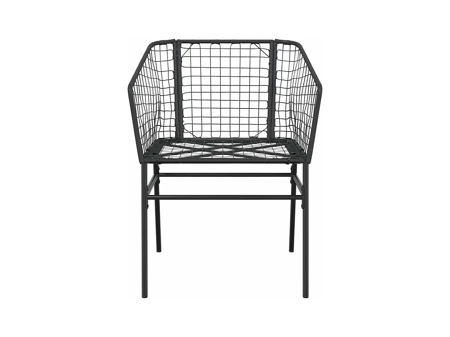 9-delige Tuinset poly rattan glas zwart