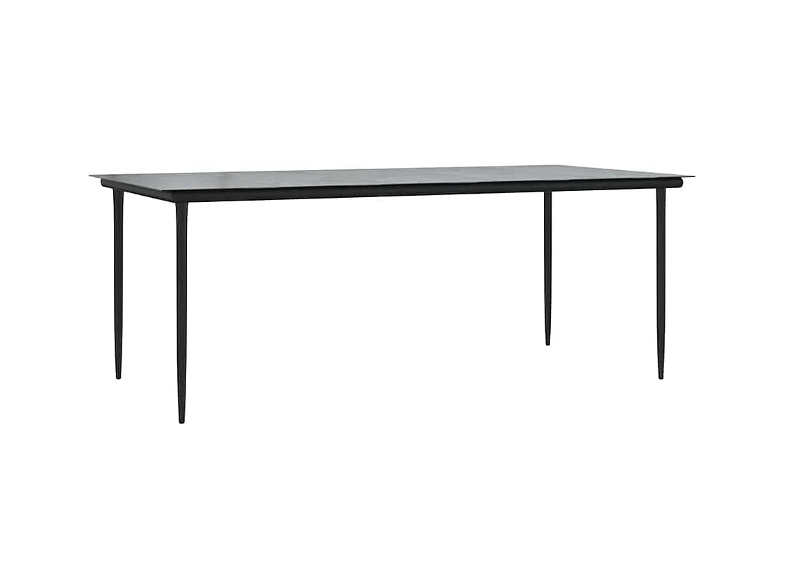 9-delige Tuinset poly rattan glas zwart