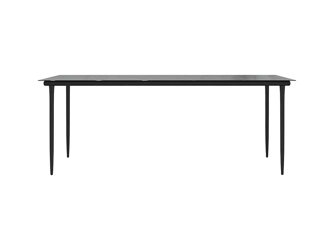 9-delige Tuinset poly rattan glas zwart