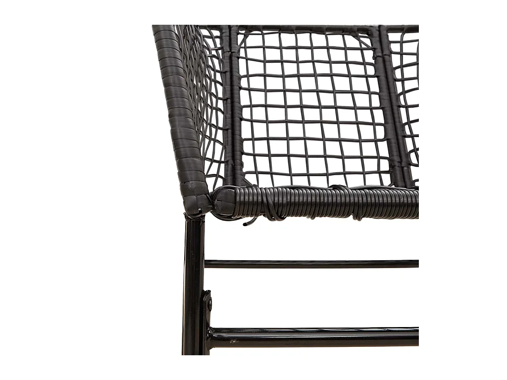 9-delige Tuinset poly rattan glas zwart