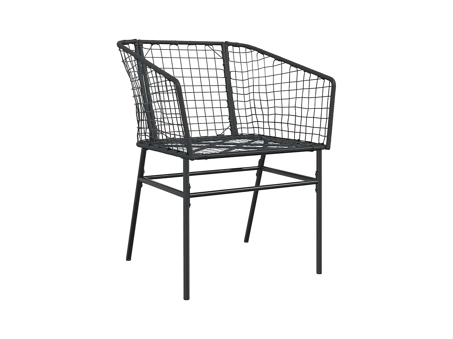 5-teiliges Garten-Esszimmerset aus schwarzem Polyrattanglas