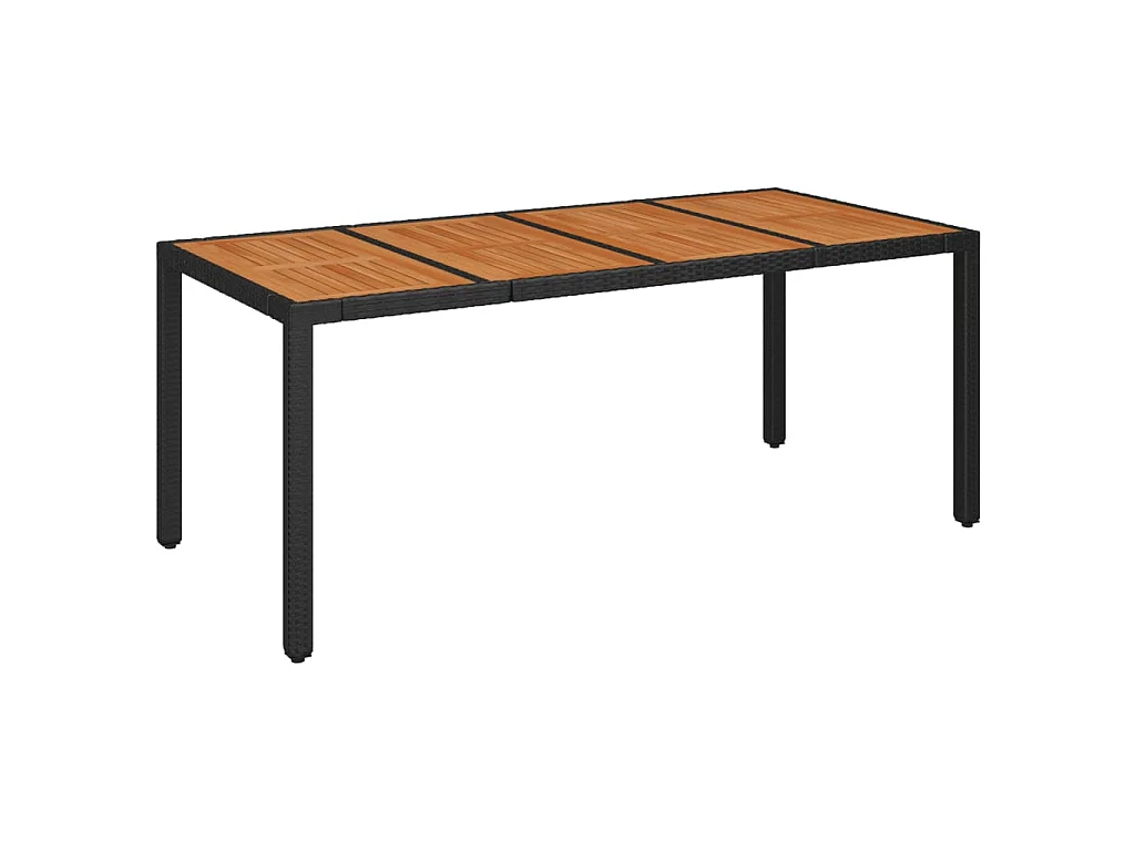 Set da Pranzo da Giardino 9 pz con Cuscini Nero in Polyrattan