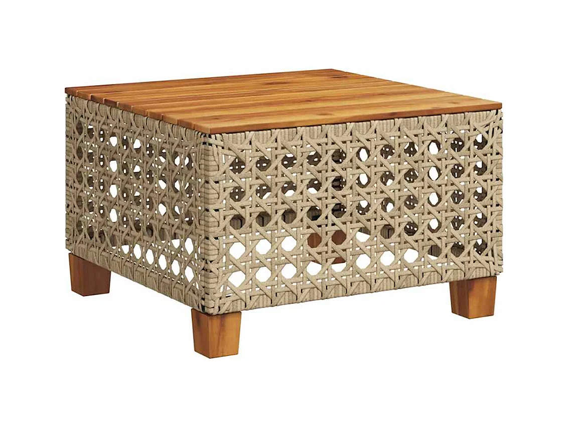 Salon de jardin avec coussins 8 pcs beige résine tressée