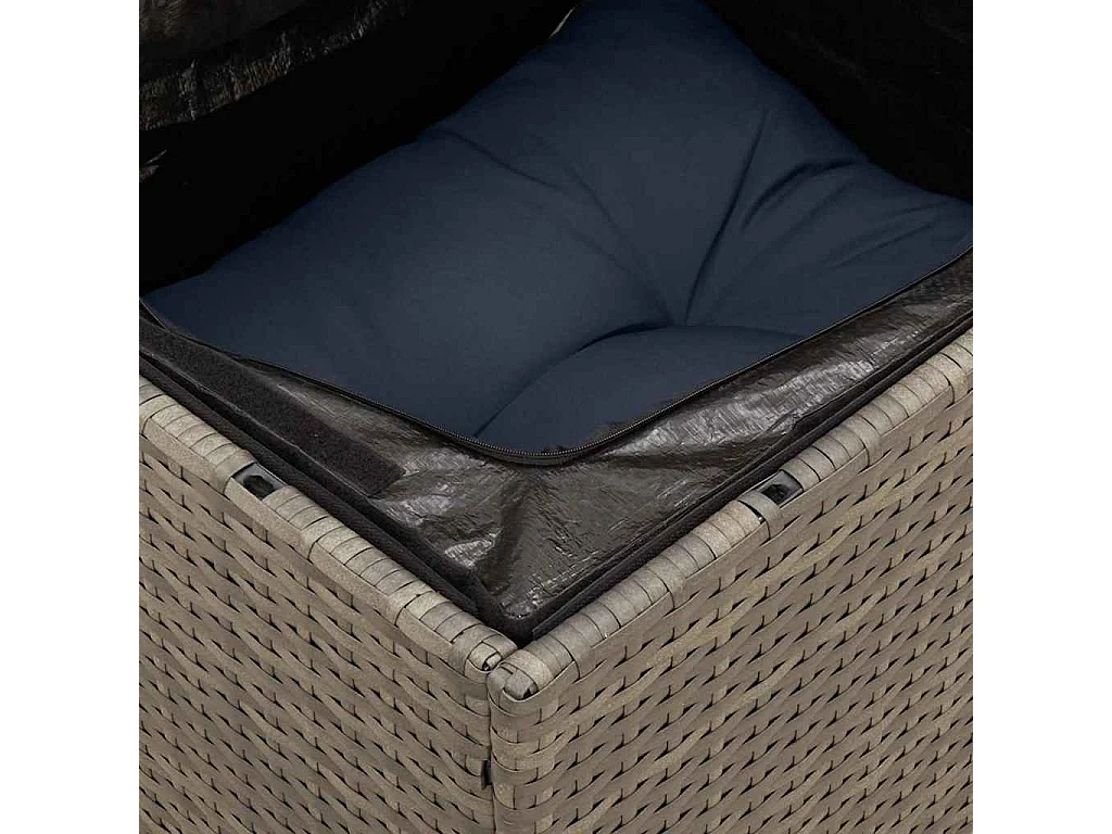 Salon de jardin 9 pcs avec coussins gris résine tressée