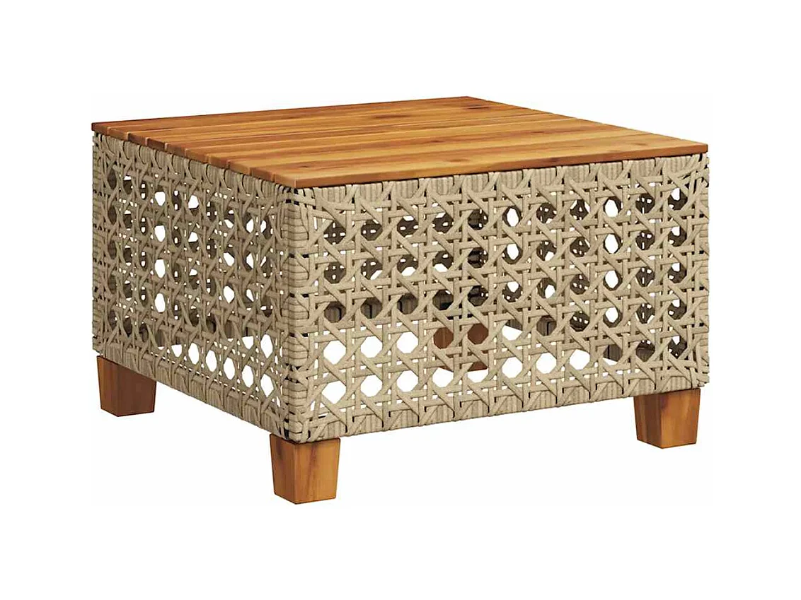 Salon de jardin avec coussins 7 pcs beige résine tressée