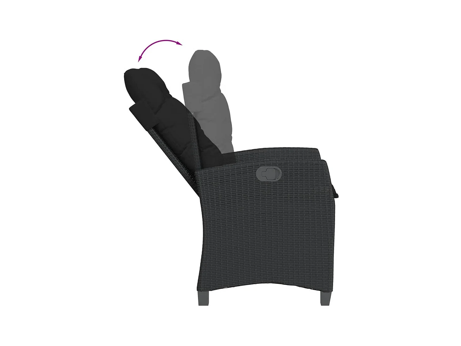 9-tlg. Garten-Essgruppe mit Kissen Schwarz Poly Rattan