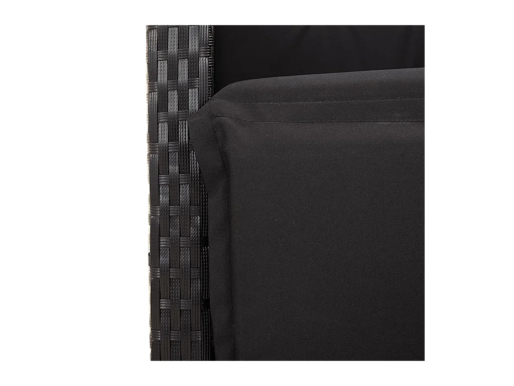 9-tlg. Garten-Essgruppe mit Kissen Schwarz Poly Rattan