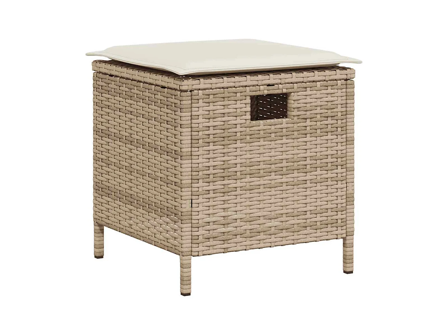 Juego de sofás de jardín en forma de L con cojines 6 pzas beige