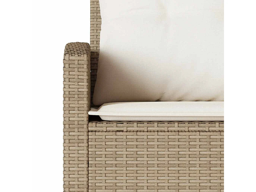 Juego de sofás de jardín en forma de L con cojines 6 pzas beige