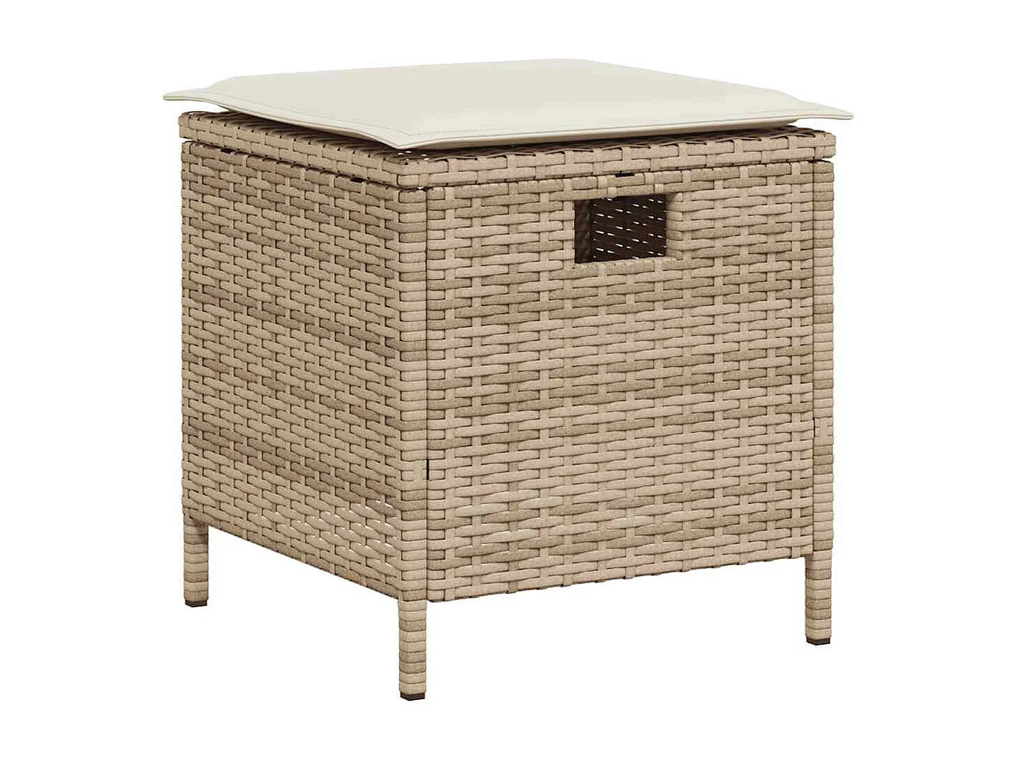 Conjunto de Sofás de Jardim em L com Almofadas - 6 Peças em Vime PE Bege