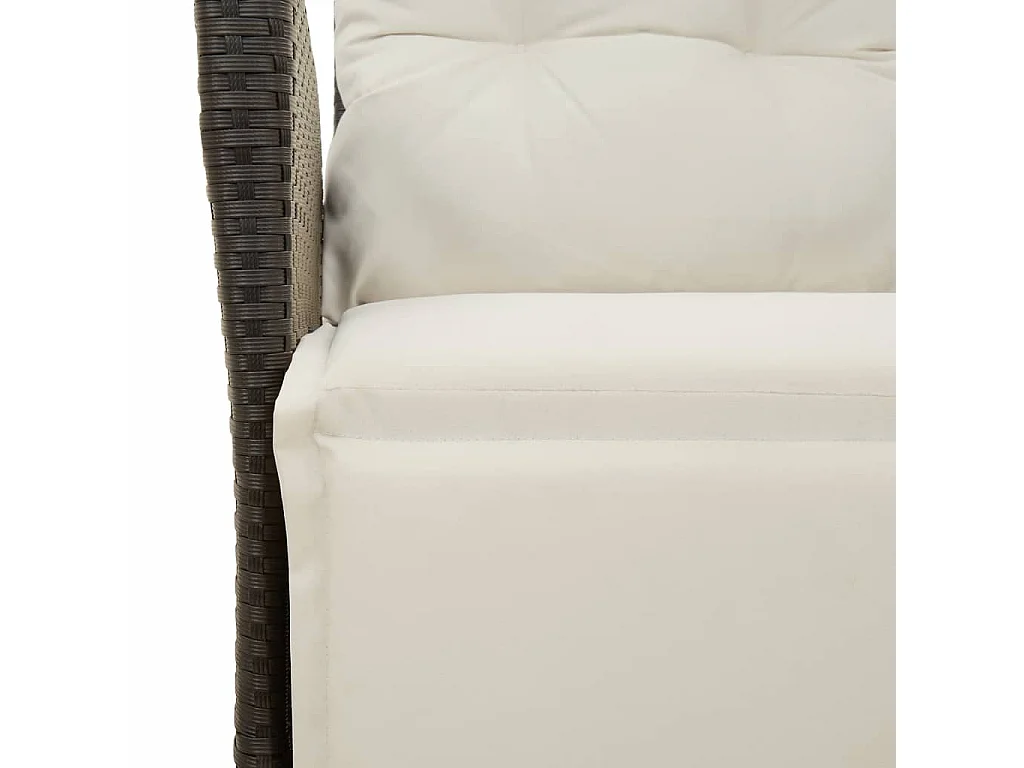 7-tlg. Garten-Essgruppe mit Kissen Schwarz Poly Rattan