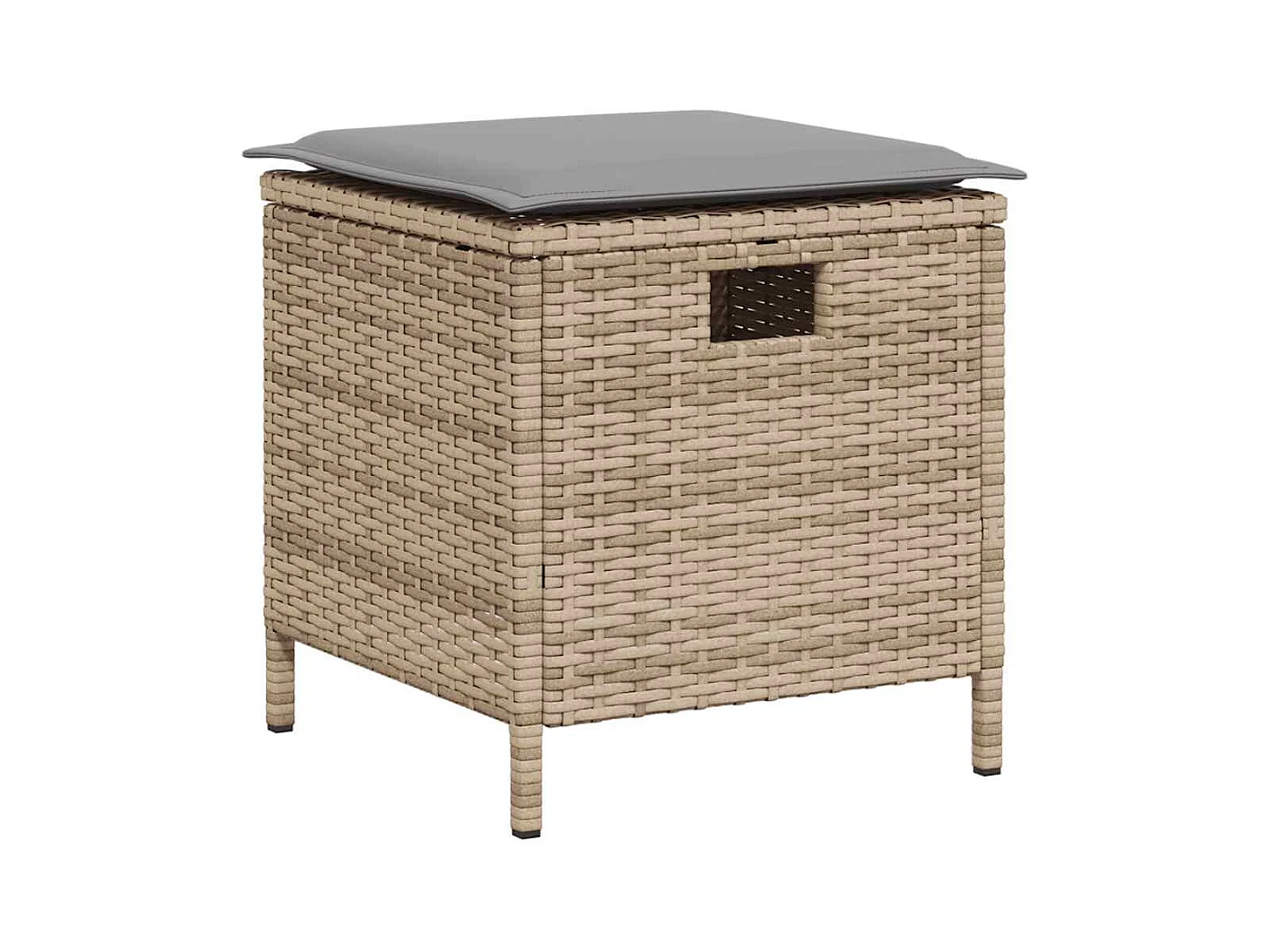 Juego de sofás de jardín en forma de L con cojines 6 pzas beige