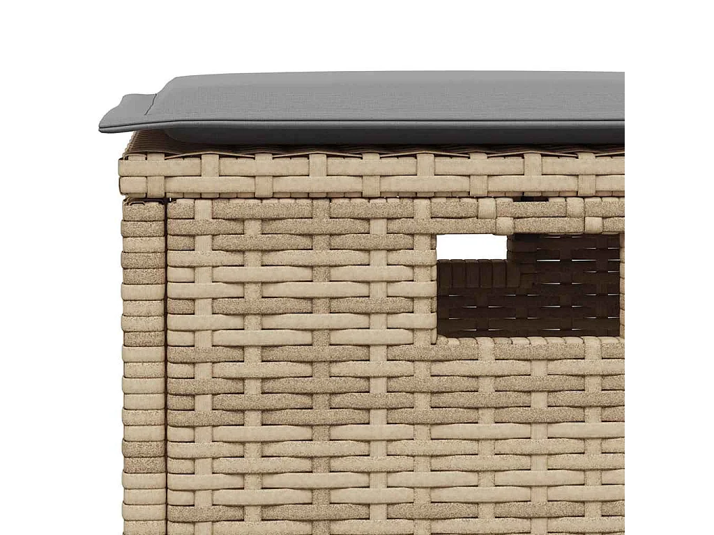 Juego de sofás de jardín en forma de L con cojines 6 pzas beige