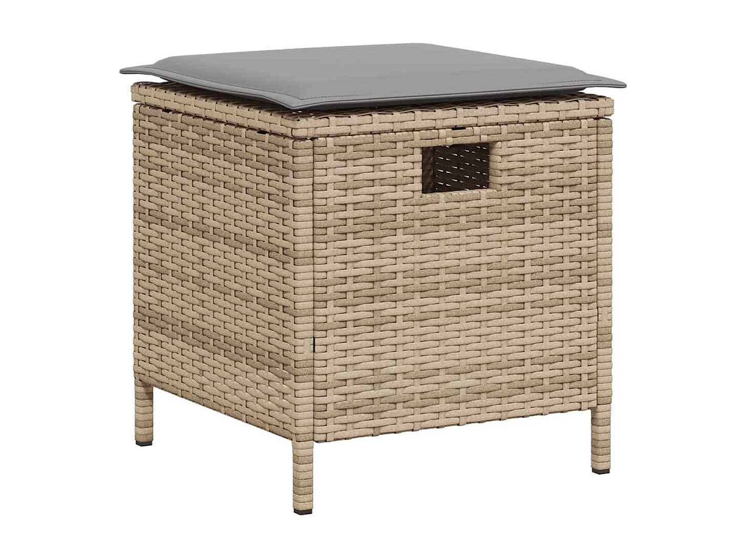 Conjunto de Sofás de Jardim em L com Almofadas - 6 Peças em Vime PE Bege