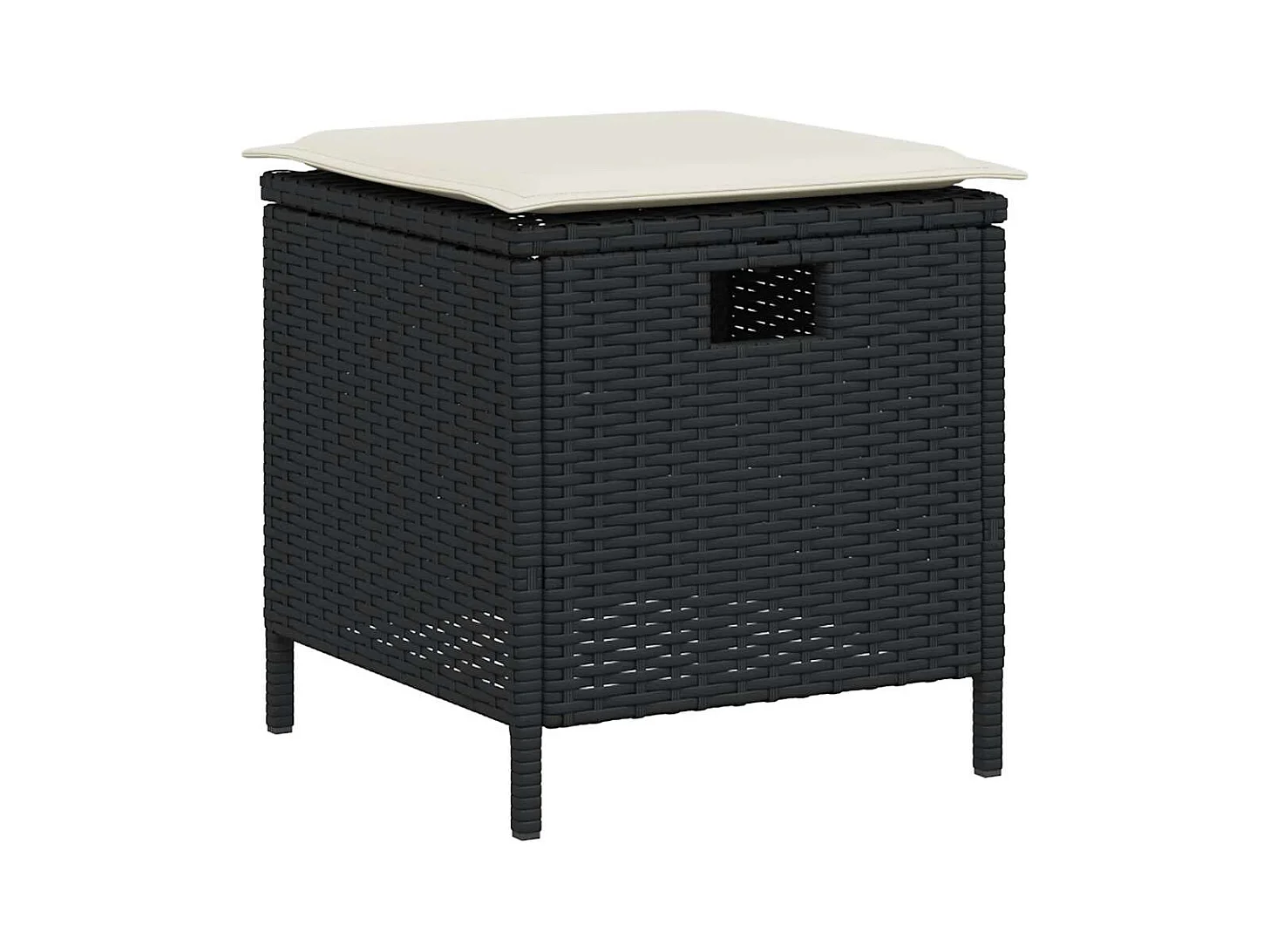 Set de sofás de jardín en forma de L con cojines 6 pzas negro