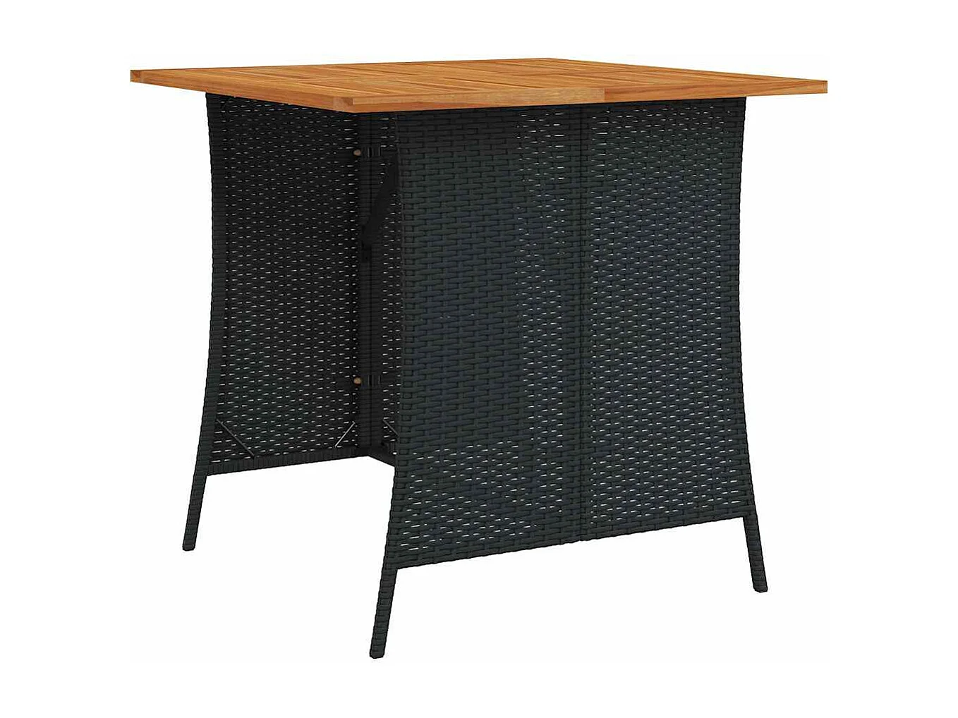 Conjunto de Sofás de Jardim em L com Almofadões - 6 Peças em Vime PE Preto