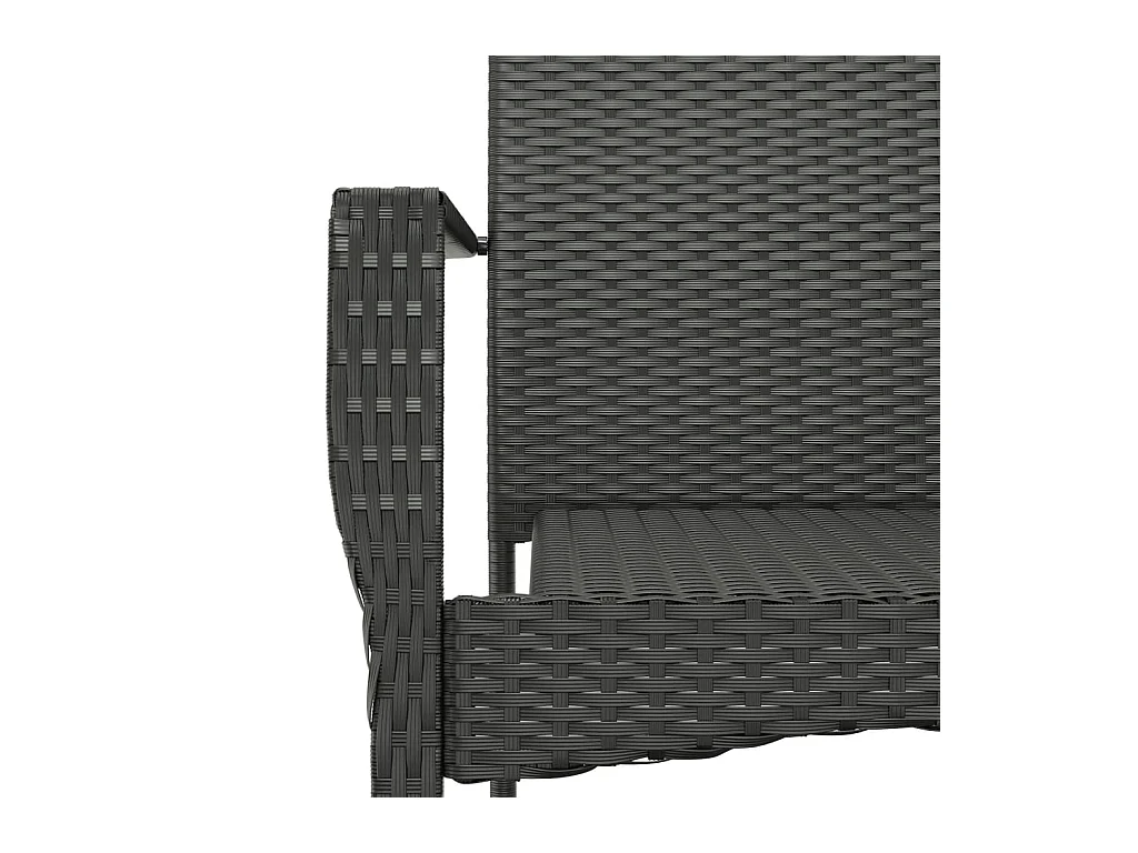 Ensemble à manger de jardin 9pcs coussins noir résine tressée