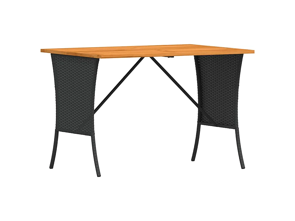 4-delige Loungeset met kussens poly rattan zwart