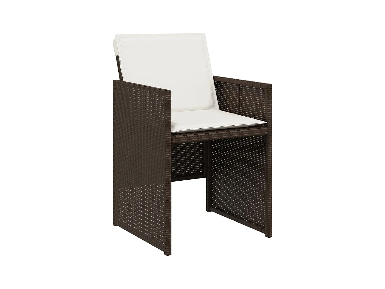 Set da Pranzo da Giardino 13pz con Cuscini Marrone Polyrattan