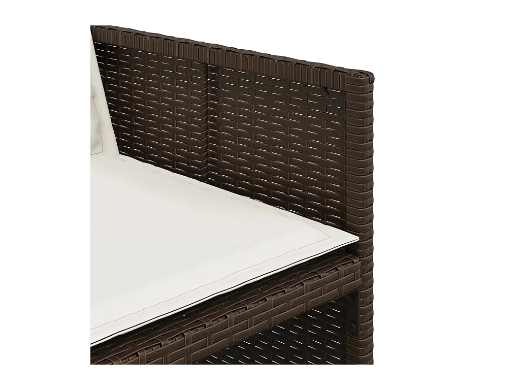 Set da Pranzo da Giardino 13pz con Cuscini Marrone Polyrattan