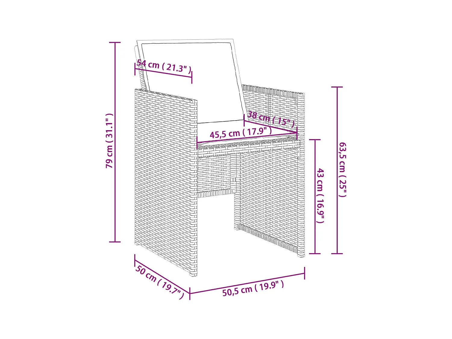 Set da Pranzo da Giardino 13pz con Cuscini Marrone Polyrattan