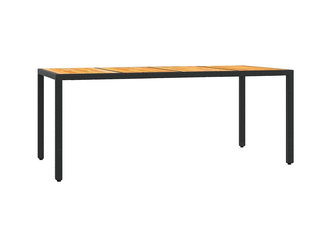 Ensemble à manger de jardin coussins 7pcs Noir Résine tressée