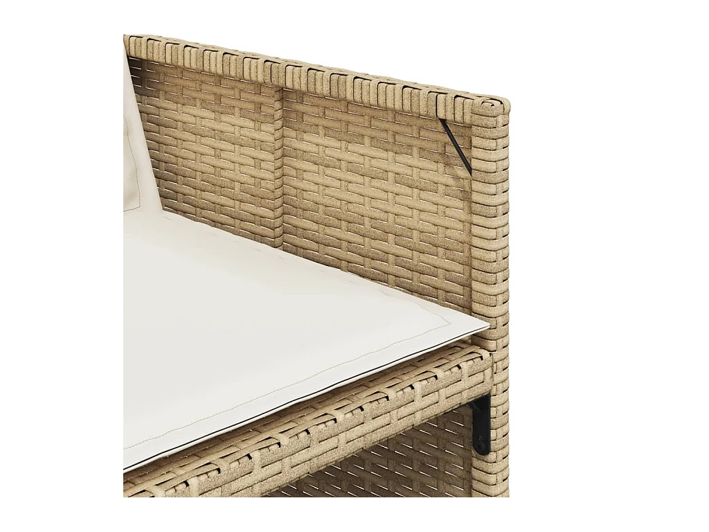 13-tlg. Garten-Essgruppe mit Kissen Beige Poly Rattan