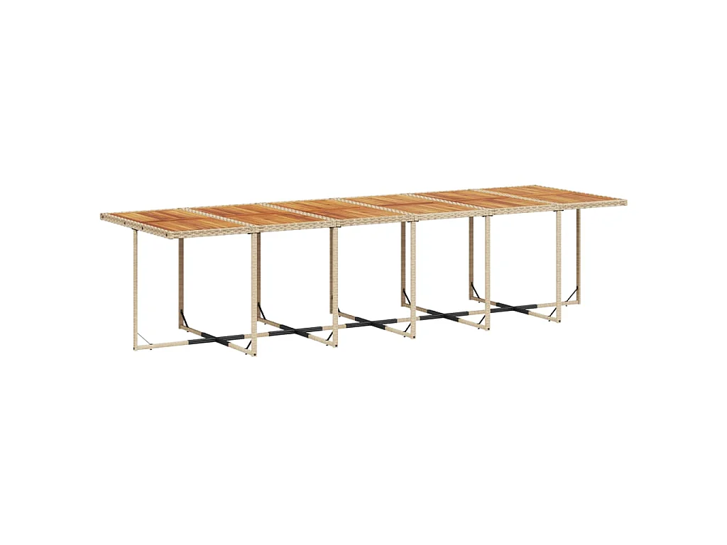 13 pcs conjunto de jantar p/ jardim com almofadões vime PE bege